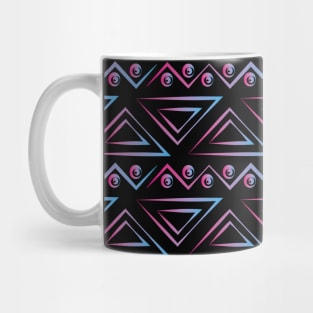 Triangles and circles Pattern design Purple and Teal Mug